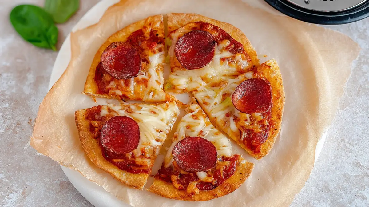 Air fryer tortilla pizza