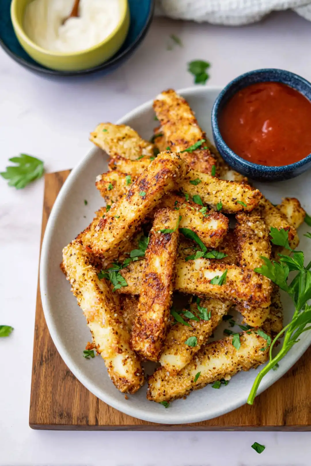 Air fryer za'atar halloumi fries