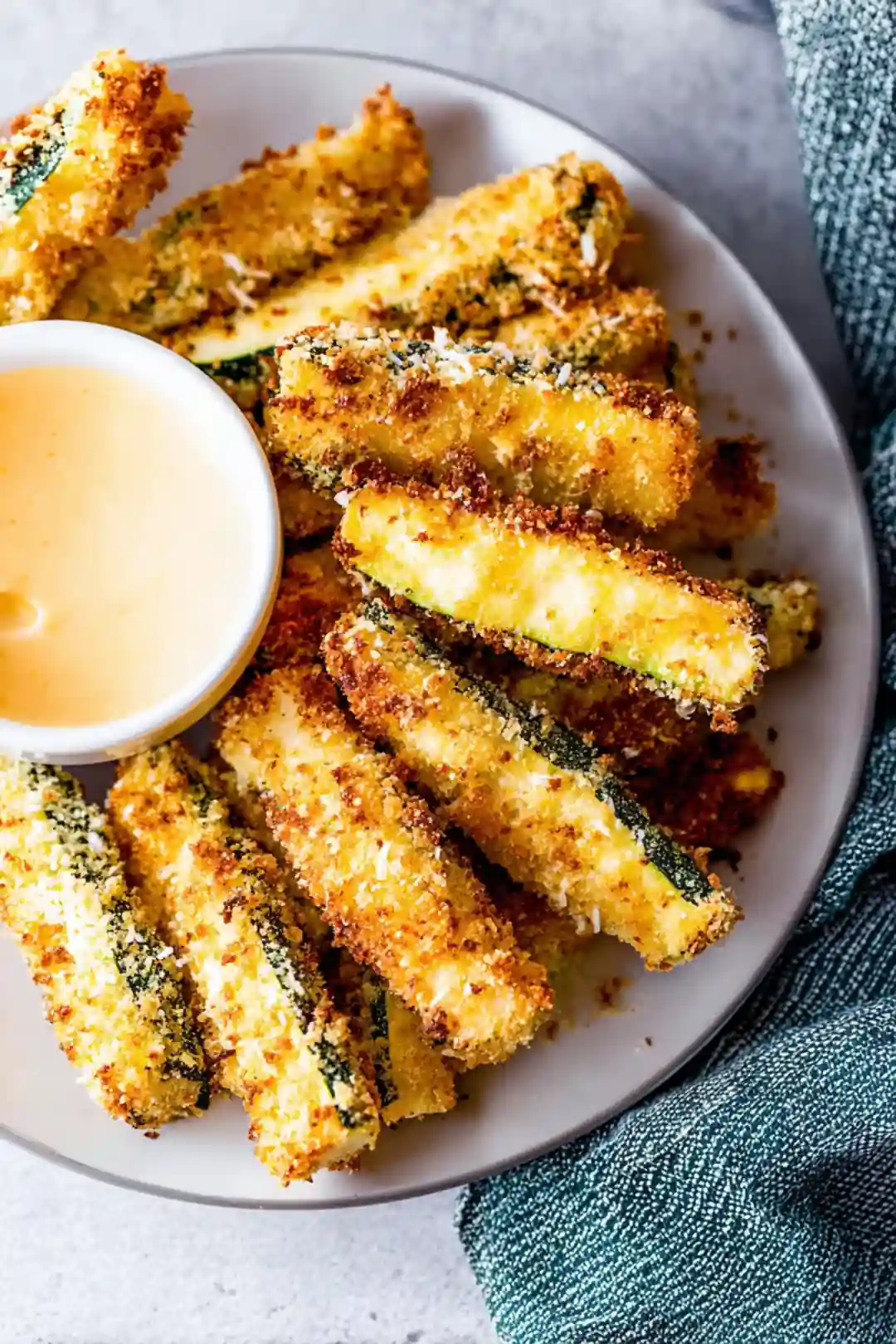 Air fryer zucchini fries with parmesan