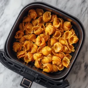 Arrange pasta in a single layer in air fryer basket and cook until crispy and golden brown