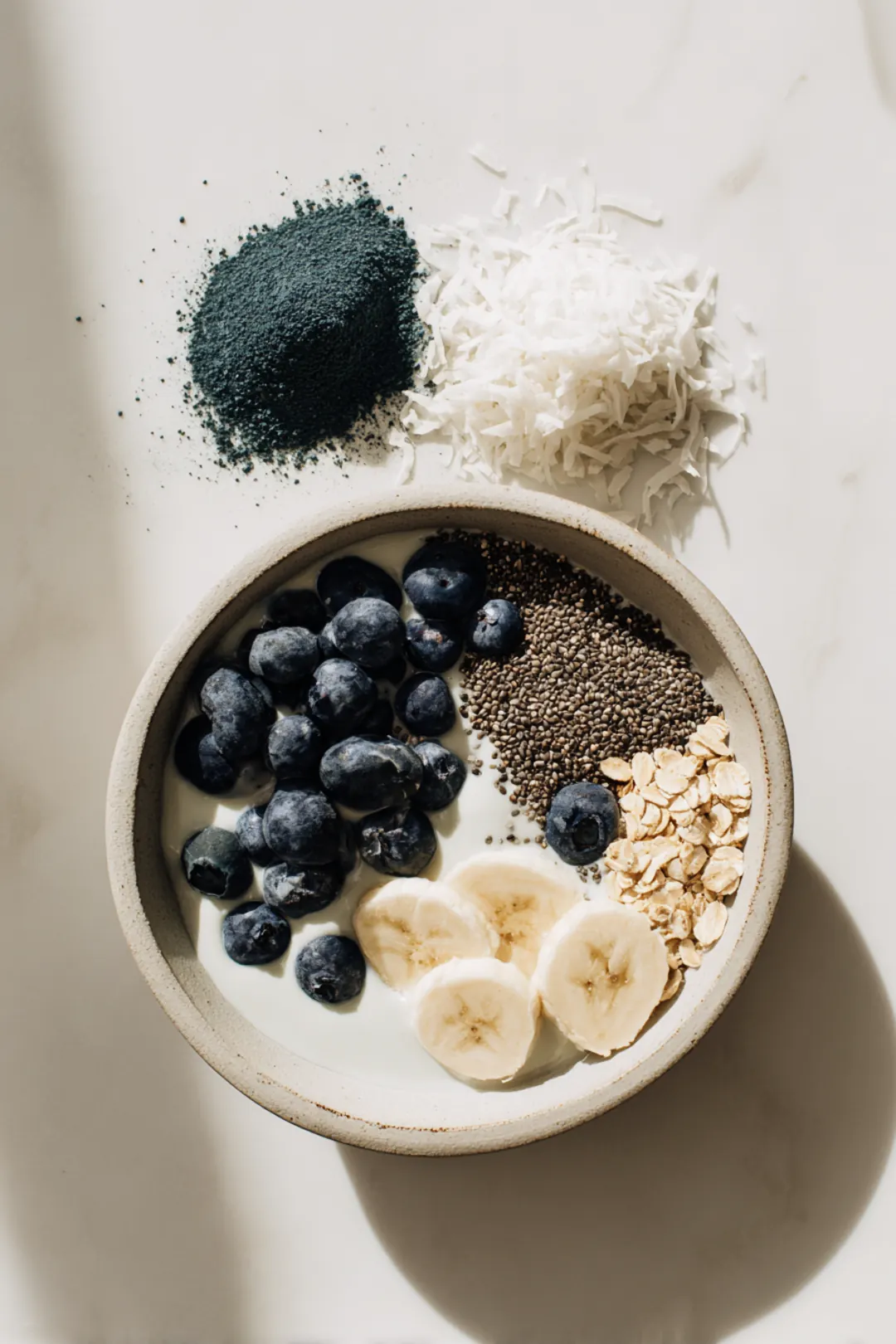 Blue Coconut Milk Smoothie Bowl - ingredients