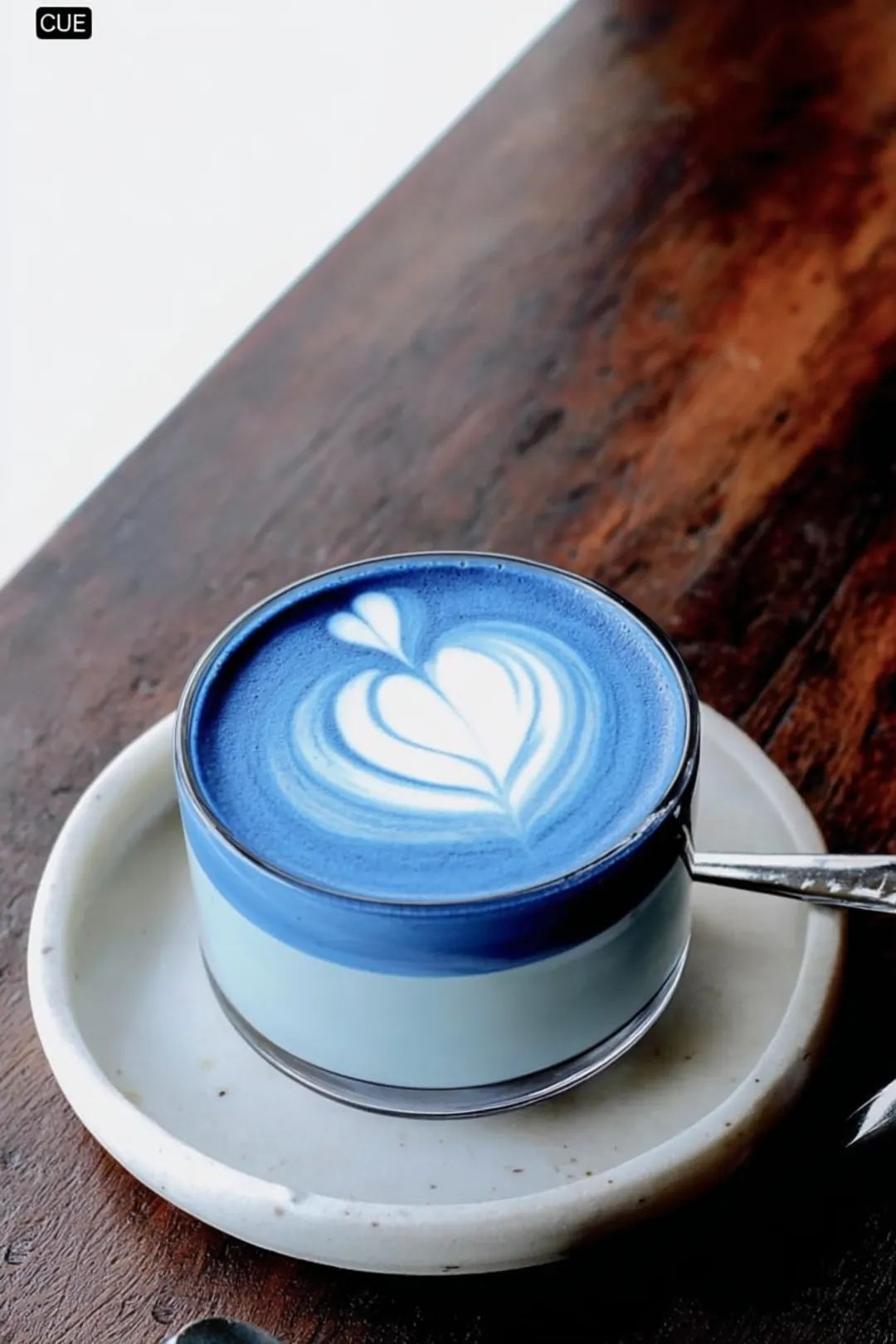 Blue Matcha Latte with Vanilla Cold Foam