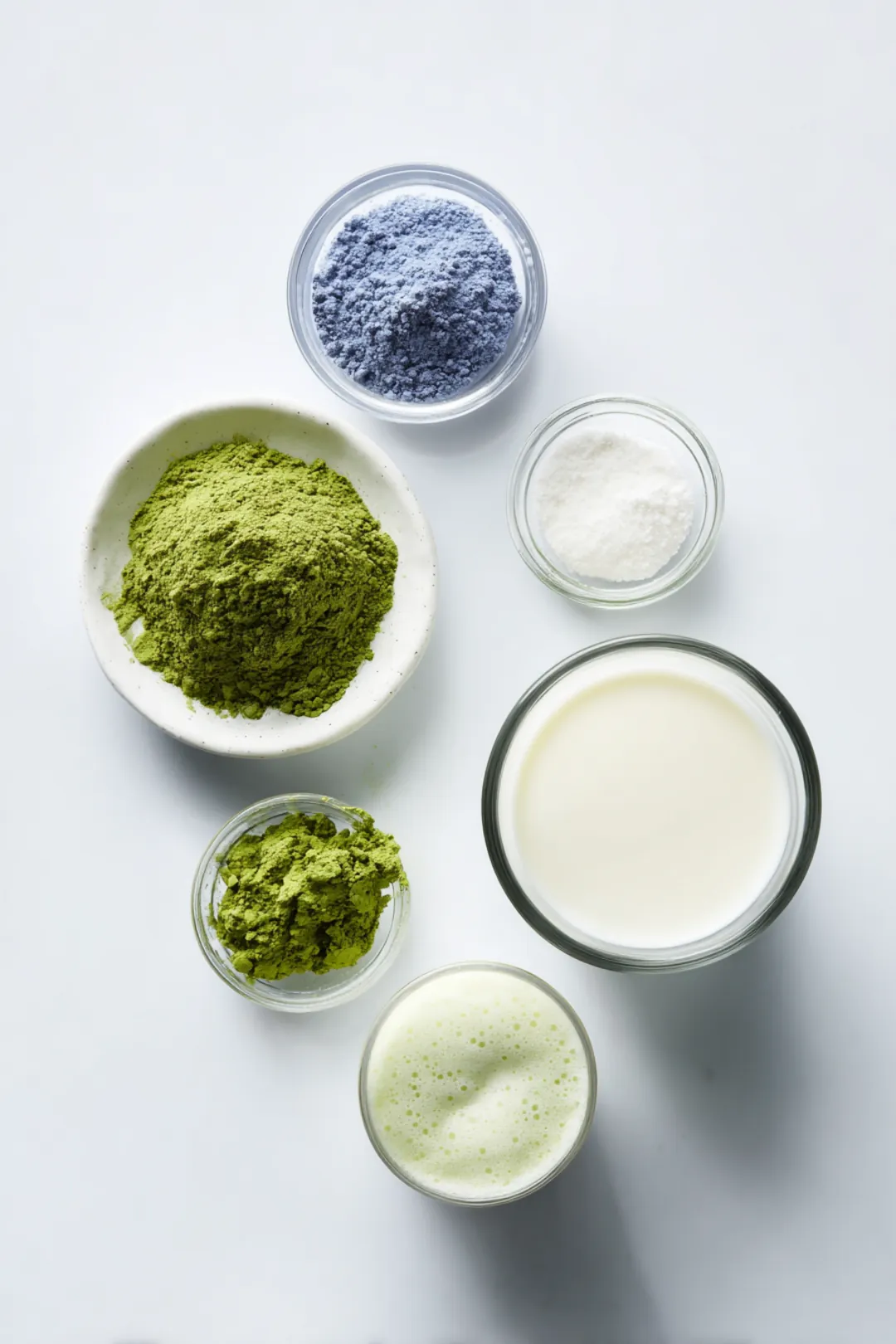 Blue Matcha Latte with Vanilla Cold Foam ingredients