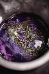 Brew butterfly pea tea according to package instructions and allow to cool completely