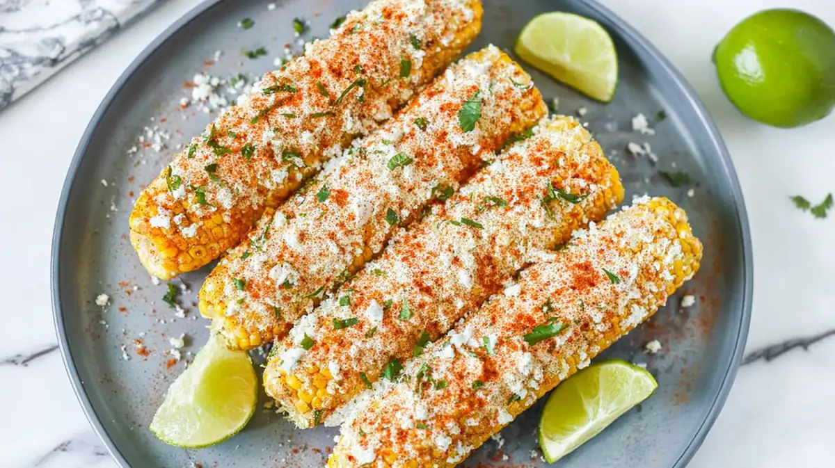 Coachella-style street corn elote with tajin