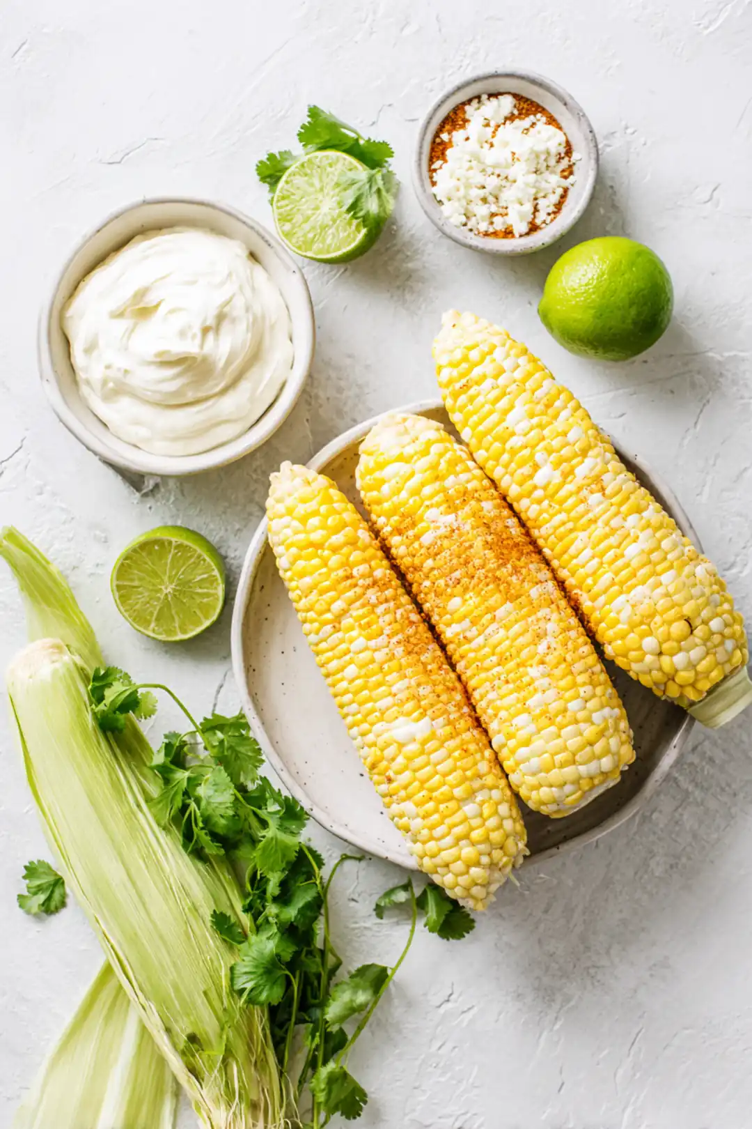 Coachella-style street corn elote with tajin - ingredients