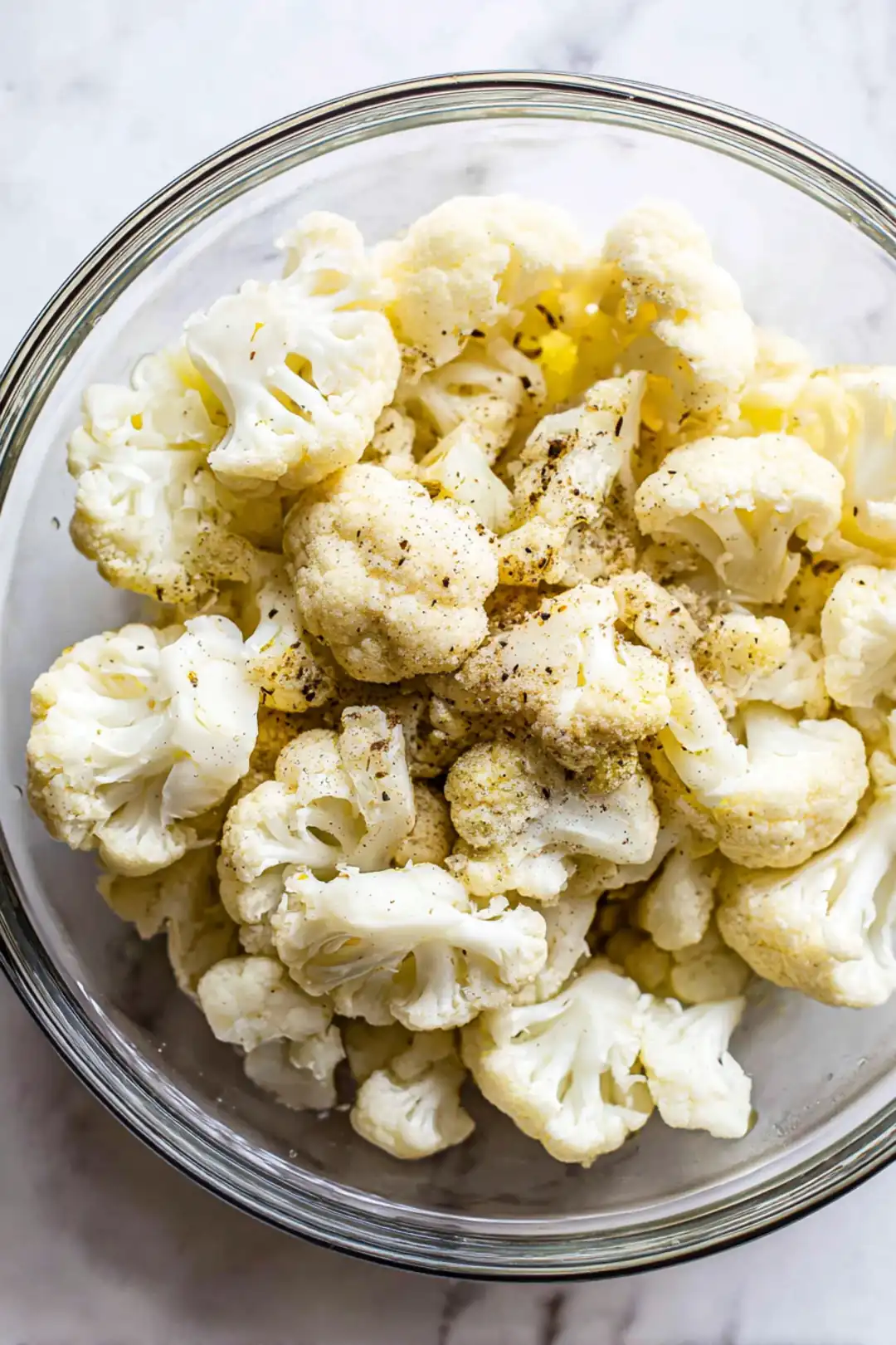Combine cauliflower florets with olive oil and seasonings
