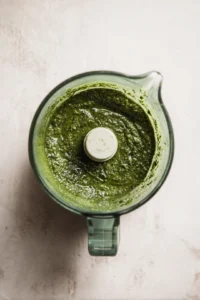 Combine pureed fruit, spirulina, and honey in a mixing bowl