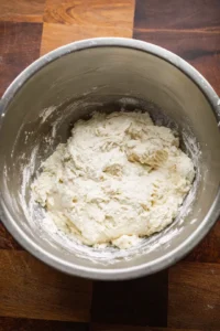 Combine sourdough discard, flour, salt, and olive oil in a large mixing bowl