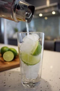 Combine vodka, fresh lime juice, and simple syrup in a shaker and shake well