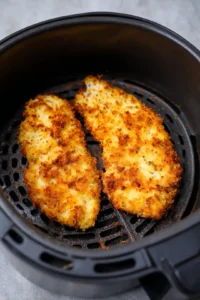 Cook chicken tenders in the air fryer until golden brown