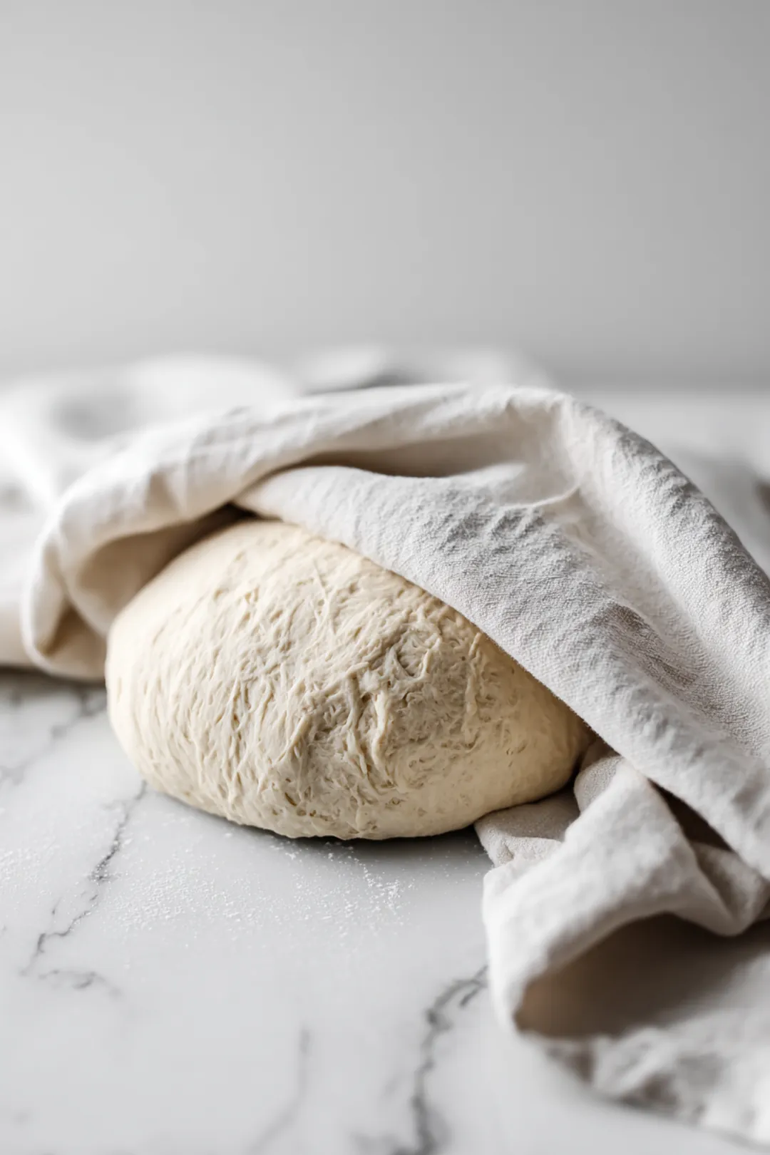 Cover the dough with a clean kitchen towel and let it rest for 15 minutes