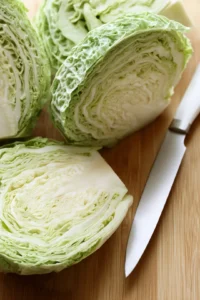 Drizzle olive oil, salt, pepper, garlic powder, and paprika over the cabbage steaks