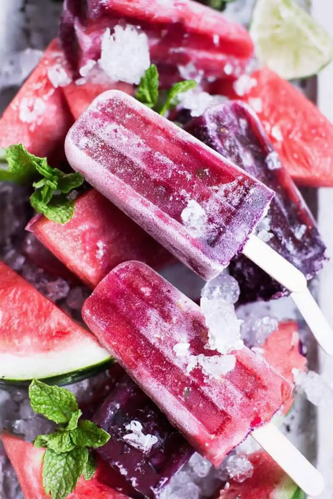 Frozen watermelon & hibiscus cooler pops