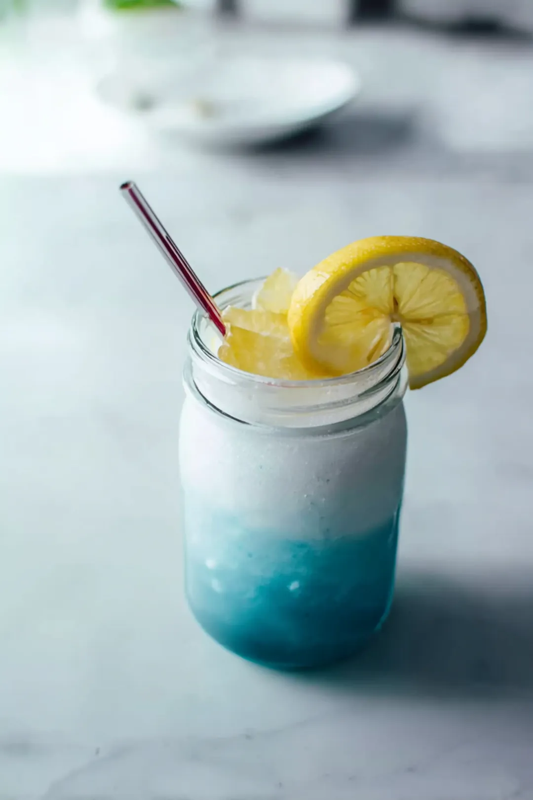 Glacier Blue spirulina lemonade slushies