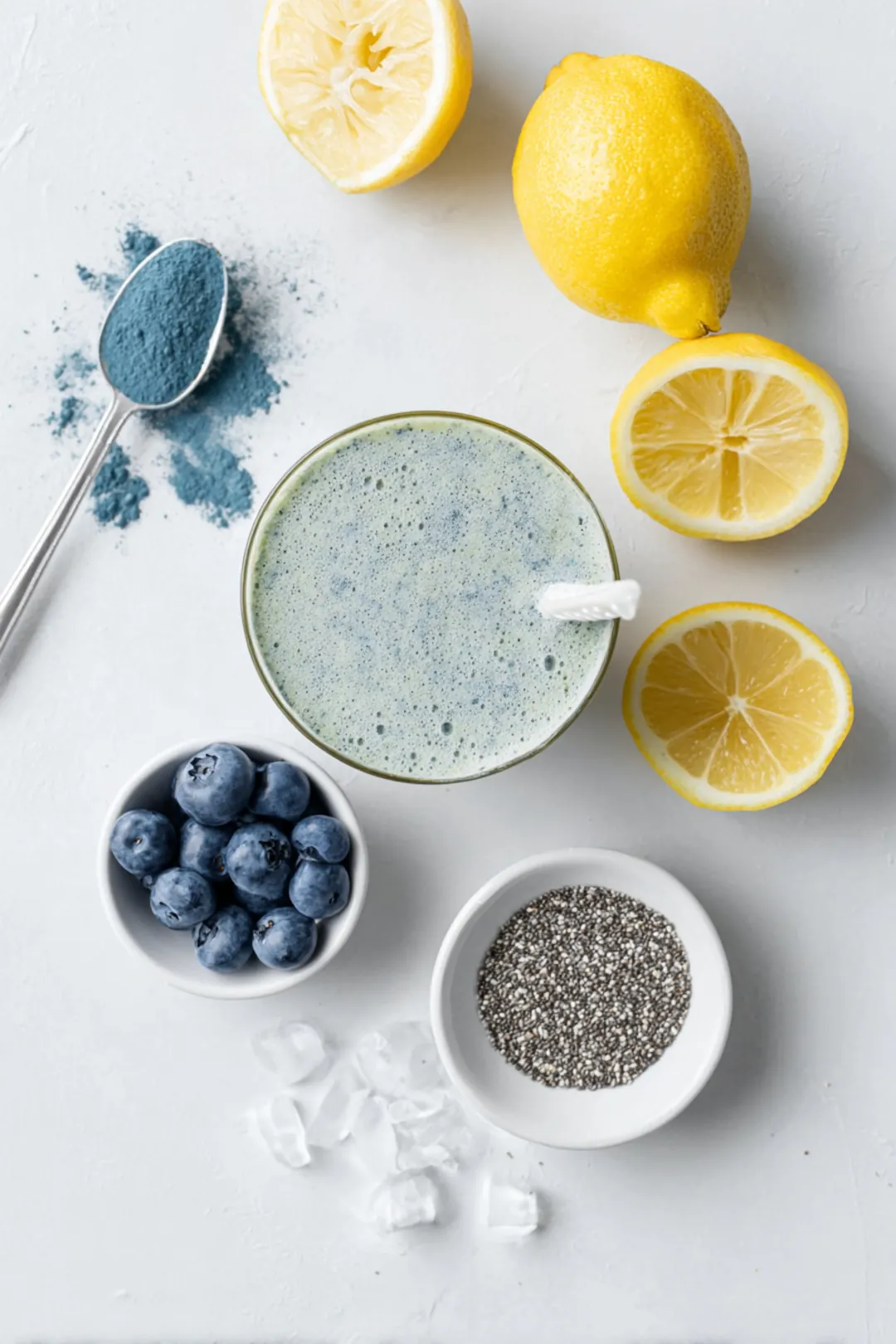 Glacier Blue Spirulina Lemonade Slushies - ingredients