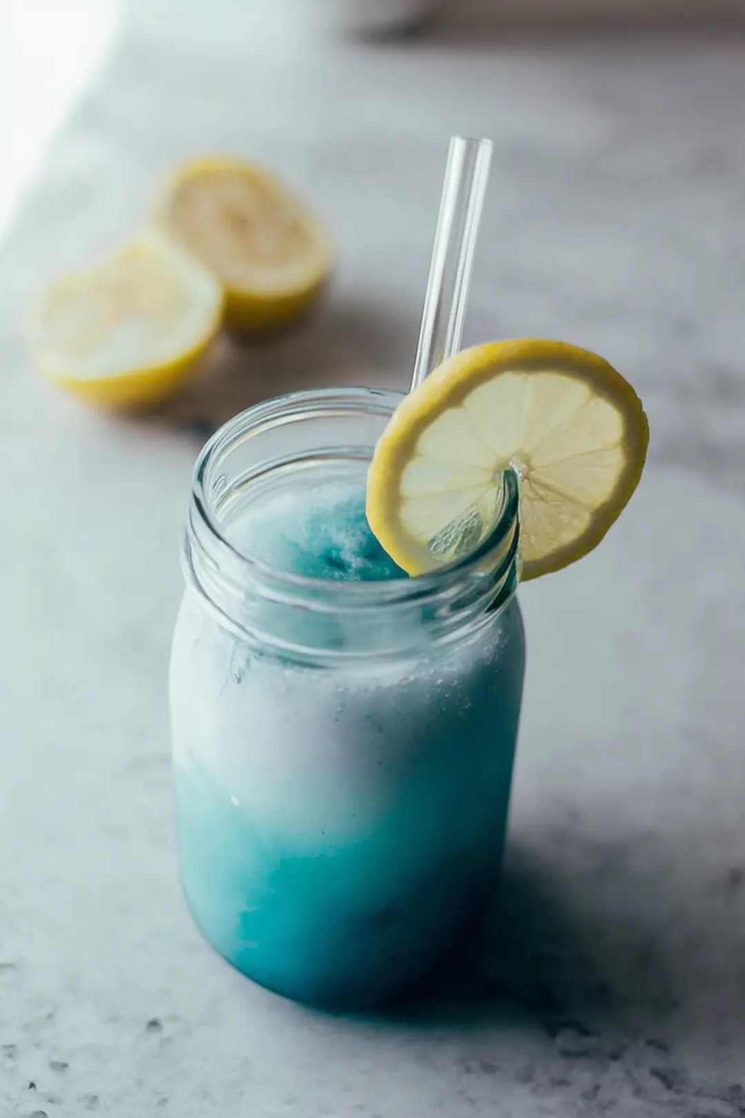 Glacier Blue Spirulina Lemonade Slushies