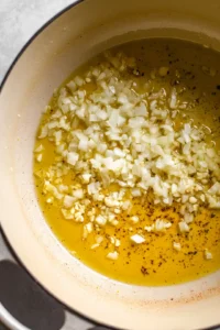 Heat the olive oil and sauté the diced onion