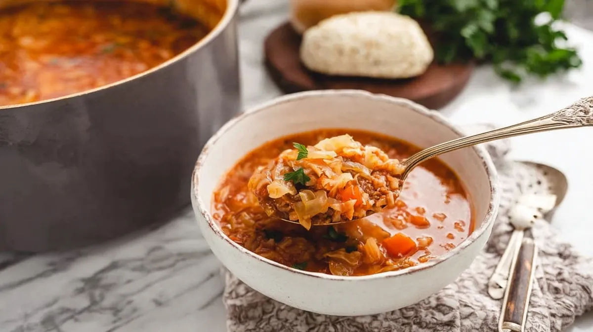 High-Protein Golumpki Soup - Unstuffed Cabbage