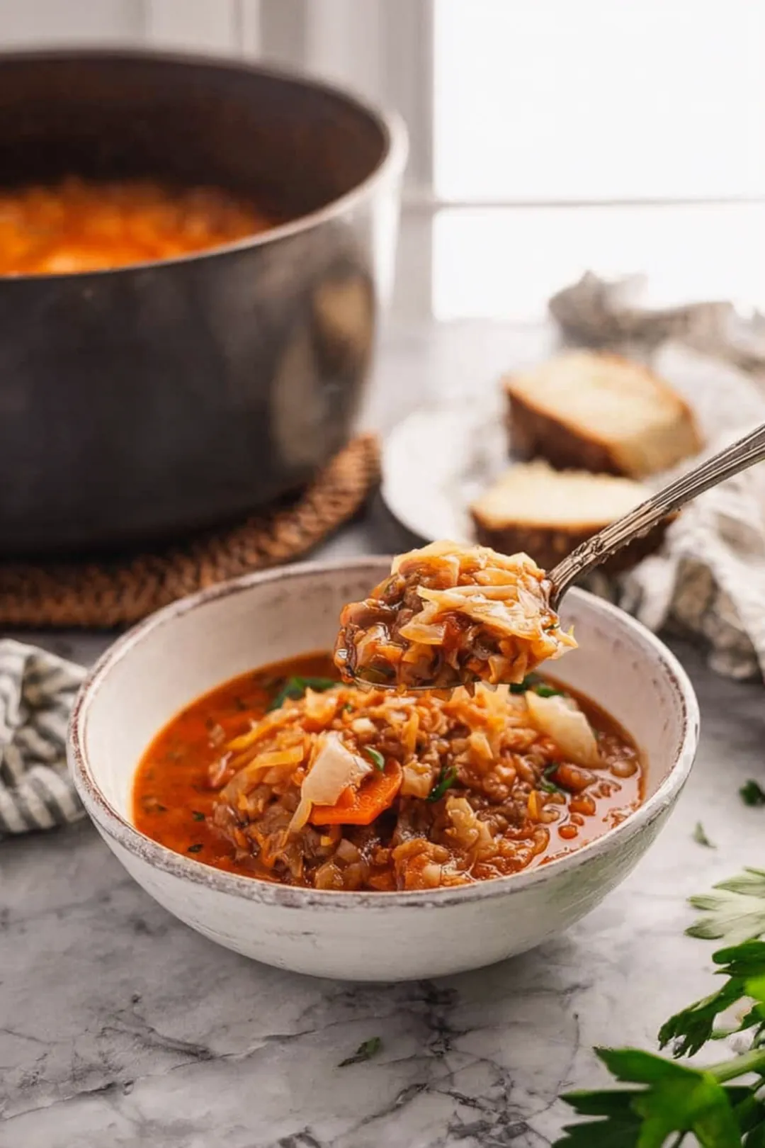 High-Protein Golumpki Soup - Unstuffed Cabbage