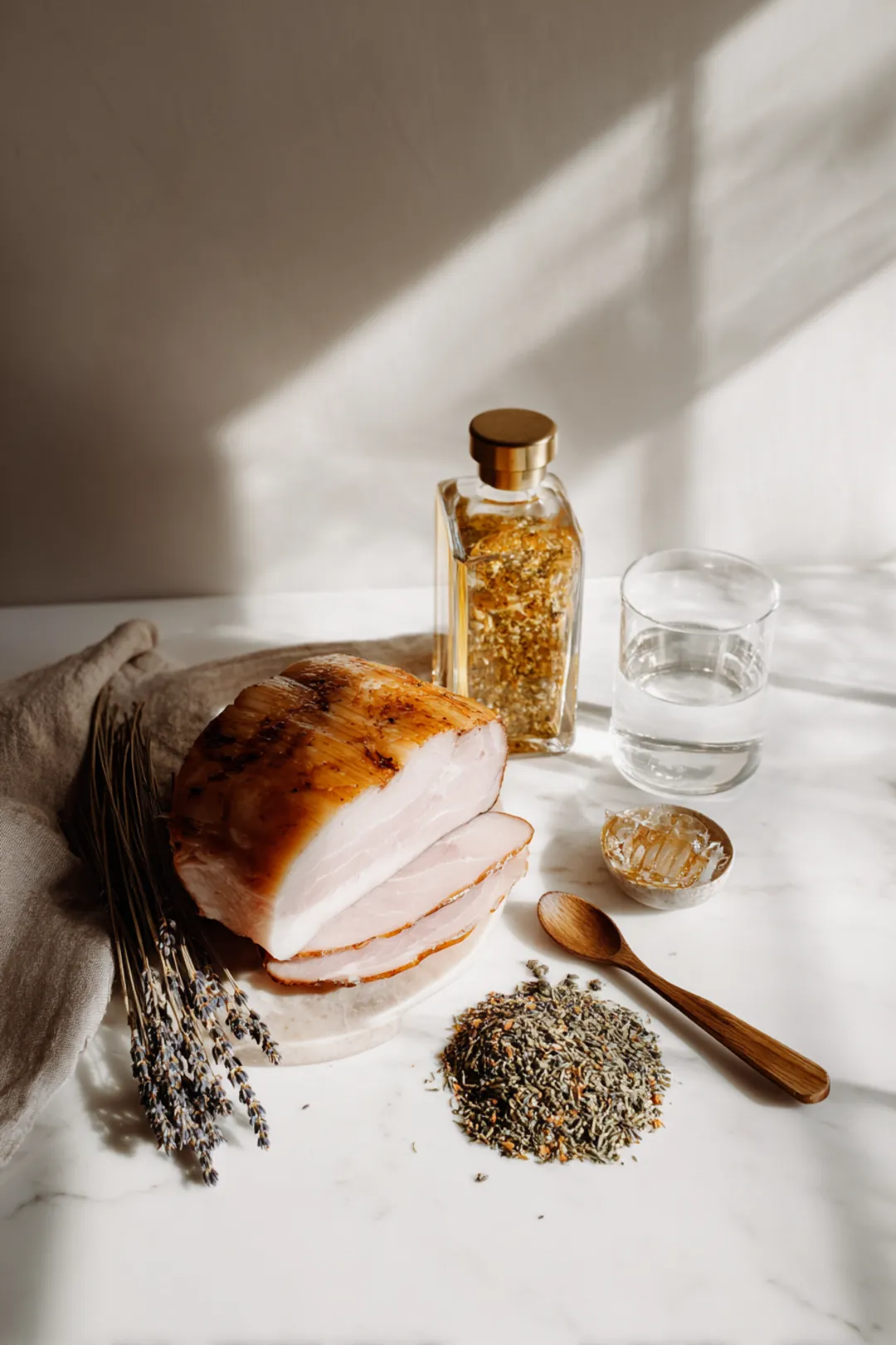Honey and lavender glazed ham ingredients
