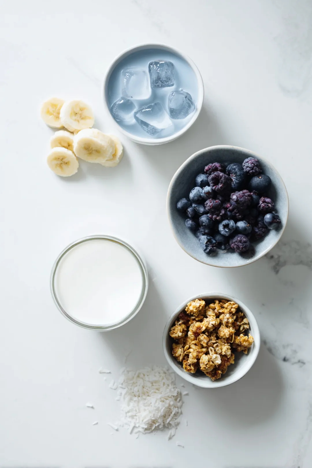 Icy Blue Coconut Milk Smoothie Bowl - ingredients