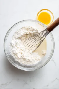 Mix the wet and dry ingredients until smooth