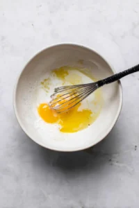 Mix wet ingredients in a bowl