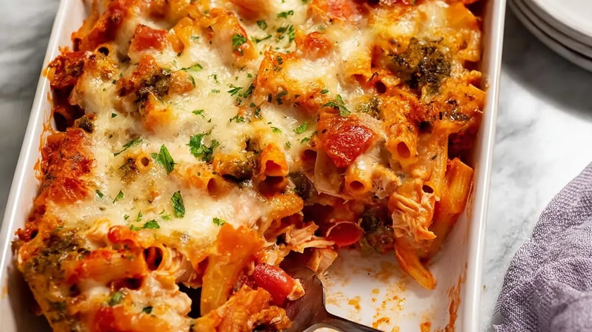 One-Pan Rotisserie Chicken Pasta Bake
