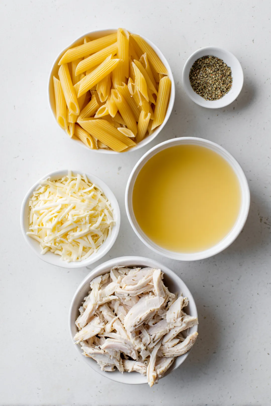 One-Pan Rotisserie Chicken Pasta Bake - ingredients