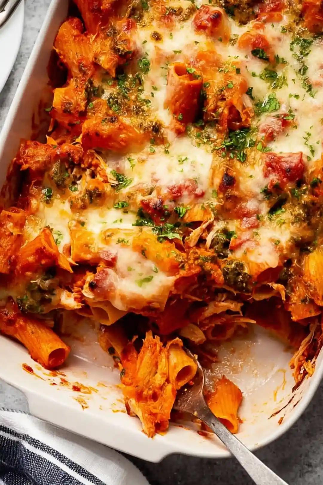 One-Pan Rotisserie Chicken Pasta Bake