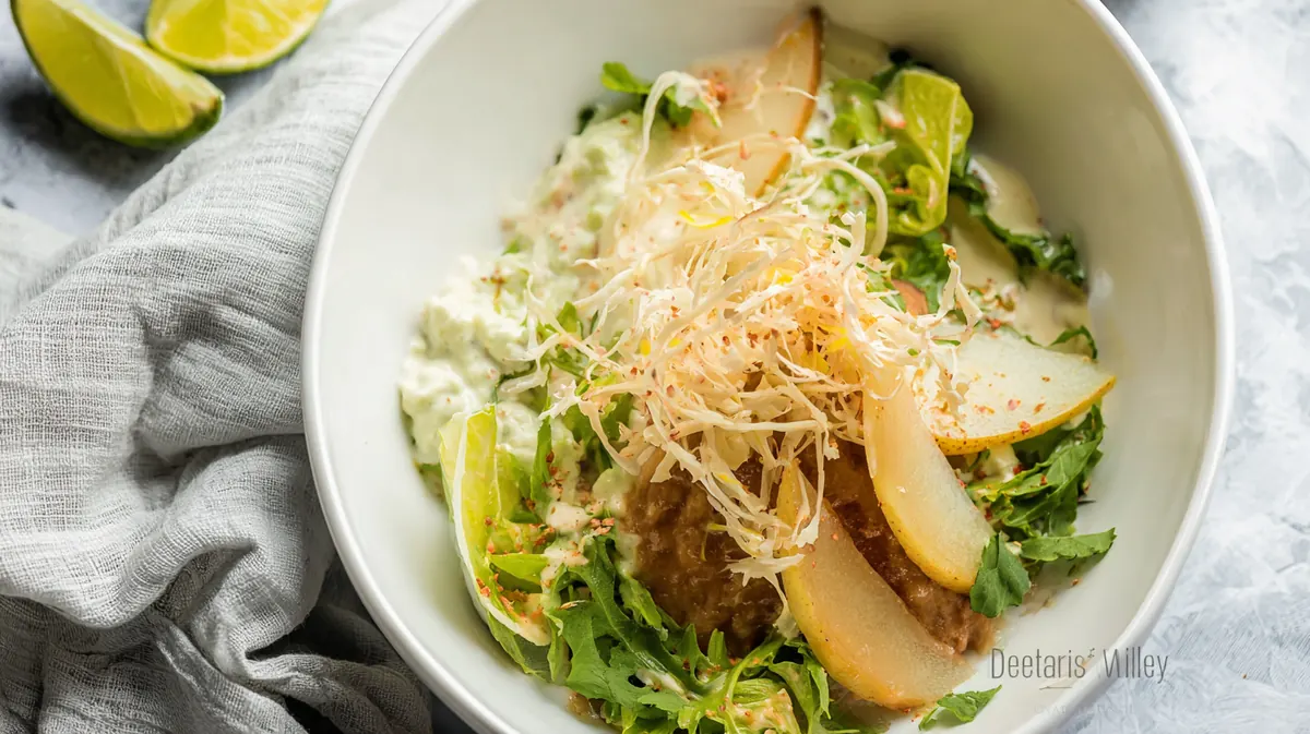 Pickled cabbage and parsnip power bowl