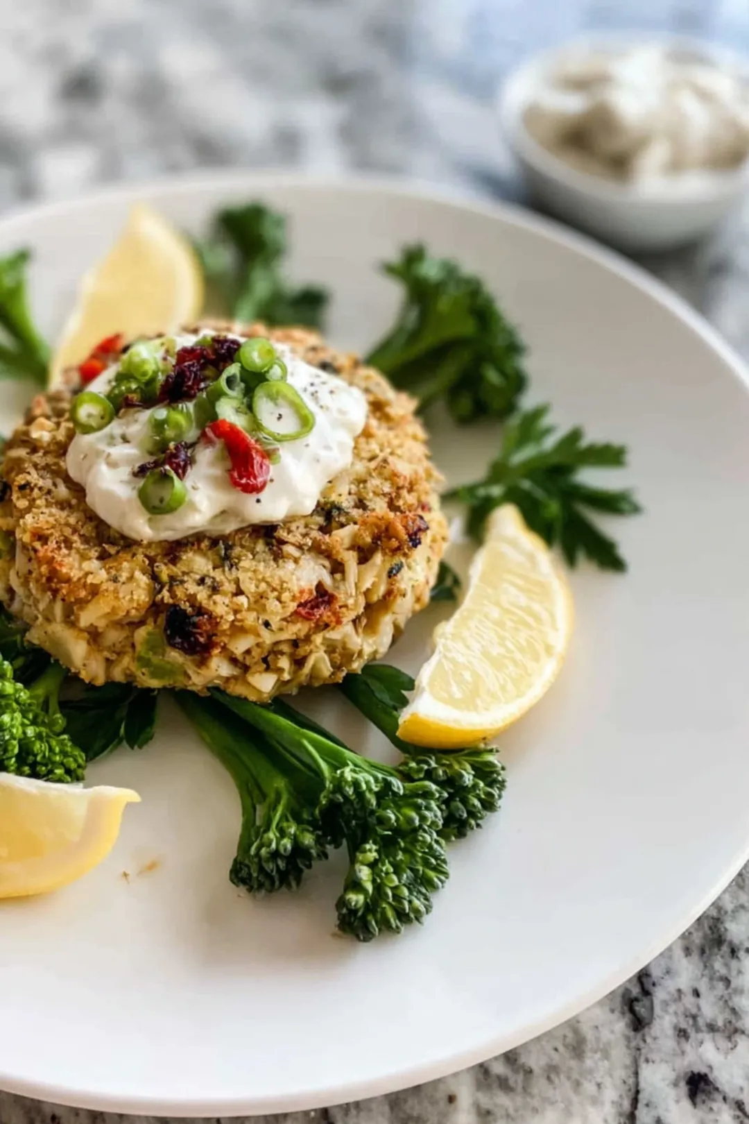 plant-based crab cakes with hearts of palm