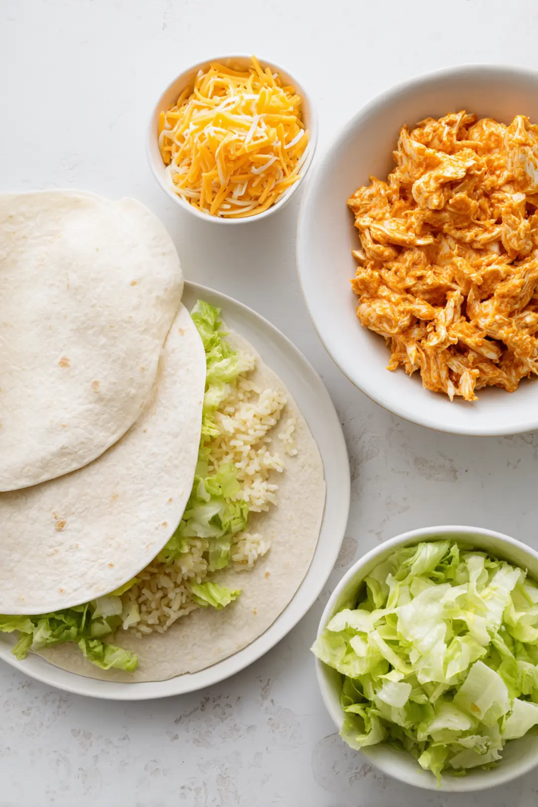 Portable Buffalo Chicken Crunchwraps ingredients