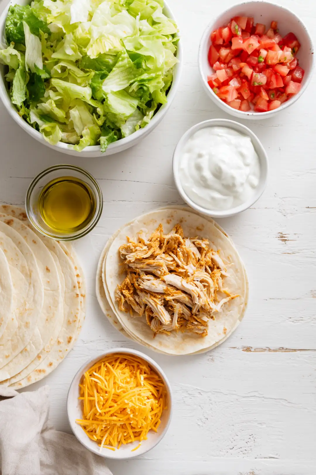 Portable hand-held buffalo chicken crunchwraps ingredients
