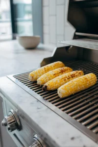 Preheat grill to medium-high heat and grill corn on the cob until charred