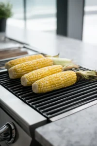 Preheat the grill and husk the corn
