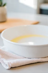 Preheat your oven to 350 degrees Fahrenheit and grease the baking dish with butter