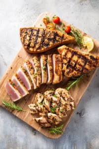Prepare tuna or grilled chicken until fully cooked