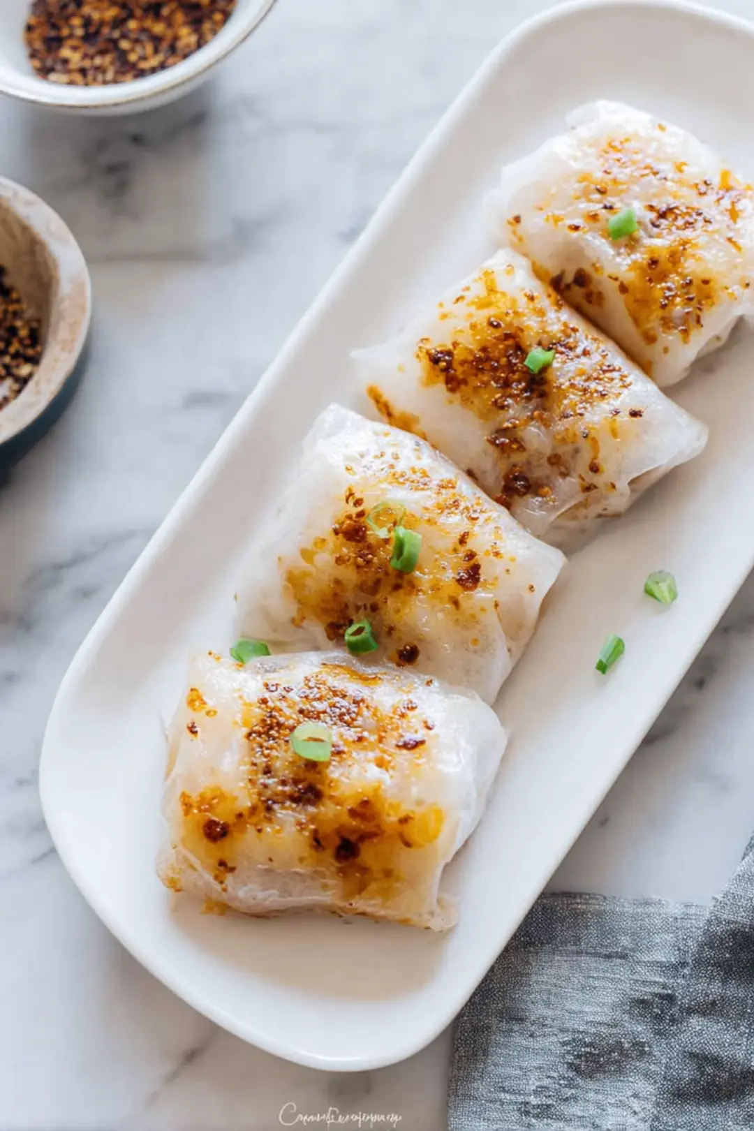 Rice Paper Pockets with Garlic Cheese