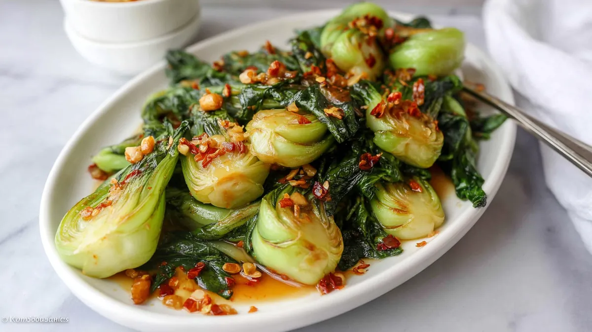 Sautéed Bok Choy with Garlic & Crispy Chili
