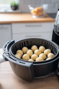 Shape the dough into small balls and place in air fryer
