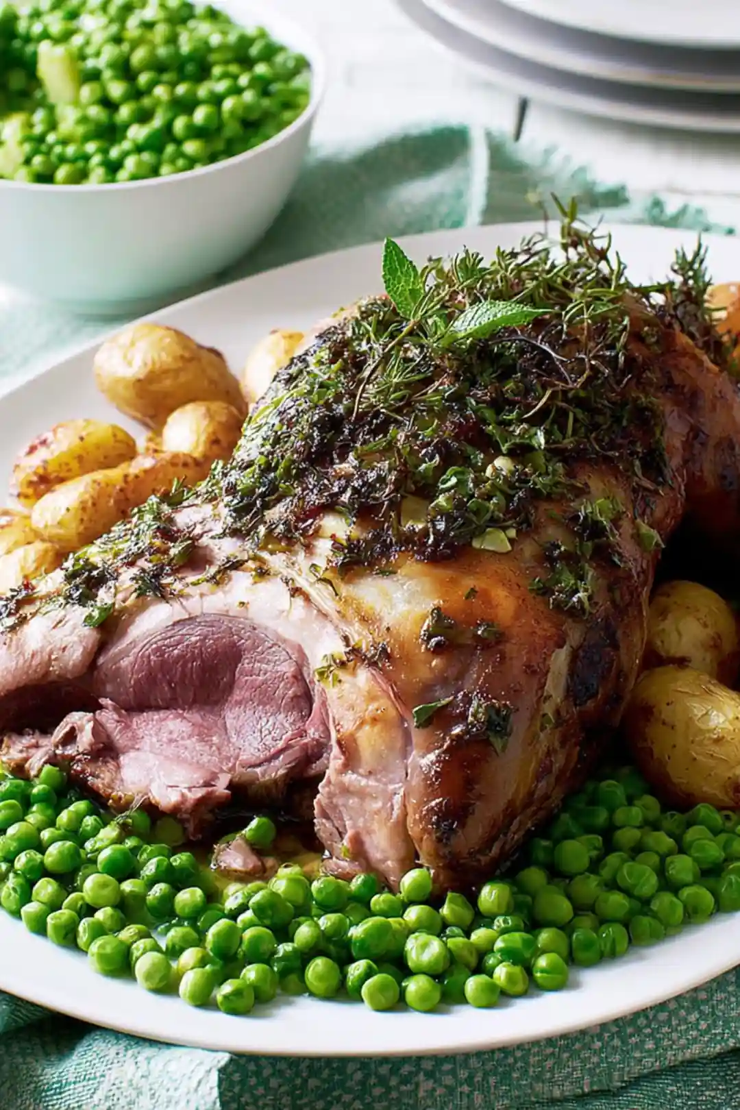 Sheet Pan Roasted Lamb with Minty Spring Peas