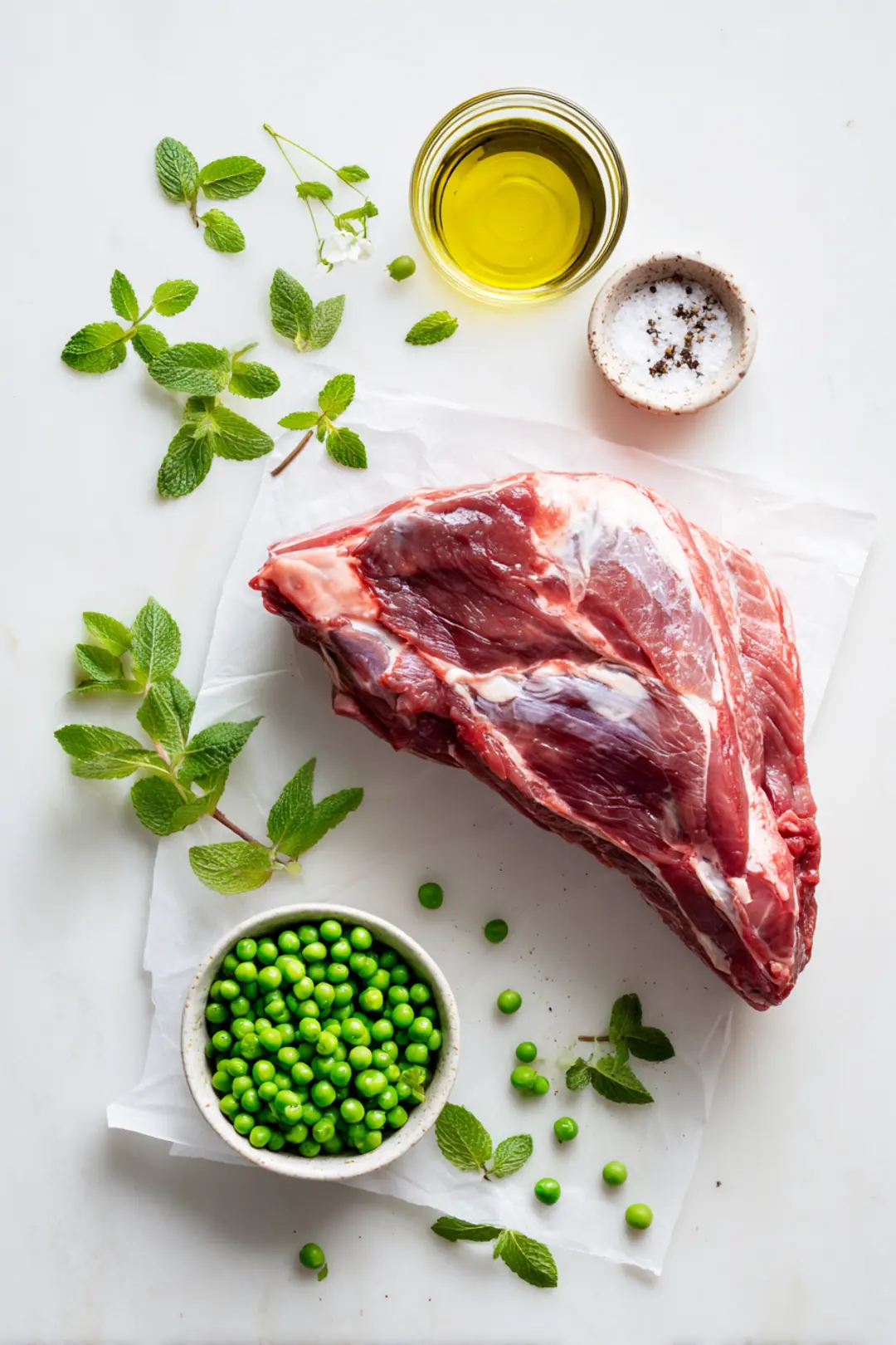 Sheet Pan Roasted Lamb with Minty Spring Peas ingredients