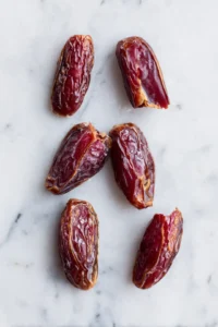 Slice Medjool dates and remove the pit