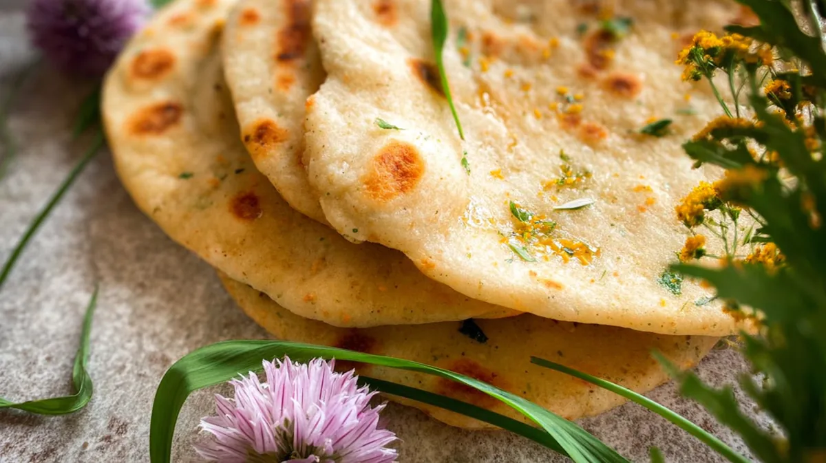 Sourdough Discard Flatbread with Wild Garlic