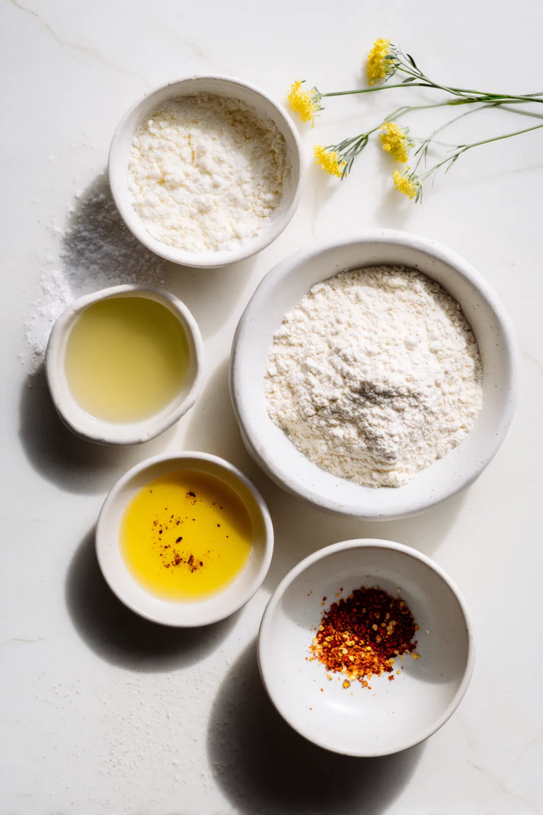 Sourdough discard flatbread with wild garlic ingredients