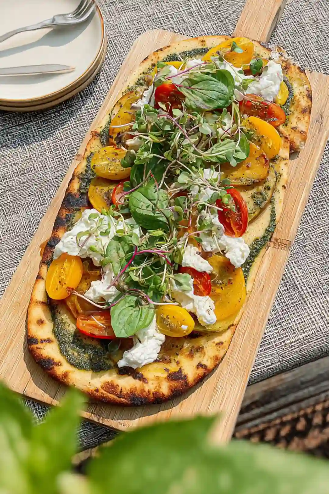 Sourdough Flatbread with Seasonal Microgreens