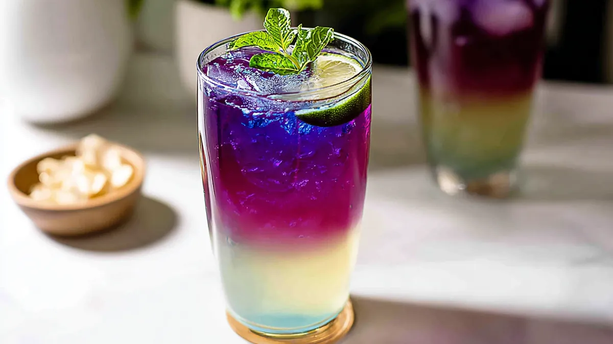 Sparkling Blue Butterfly Tea Mocktail