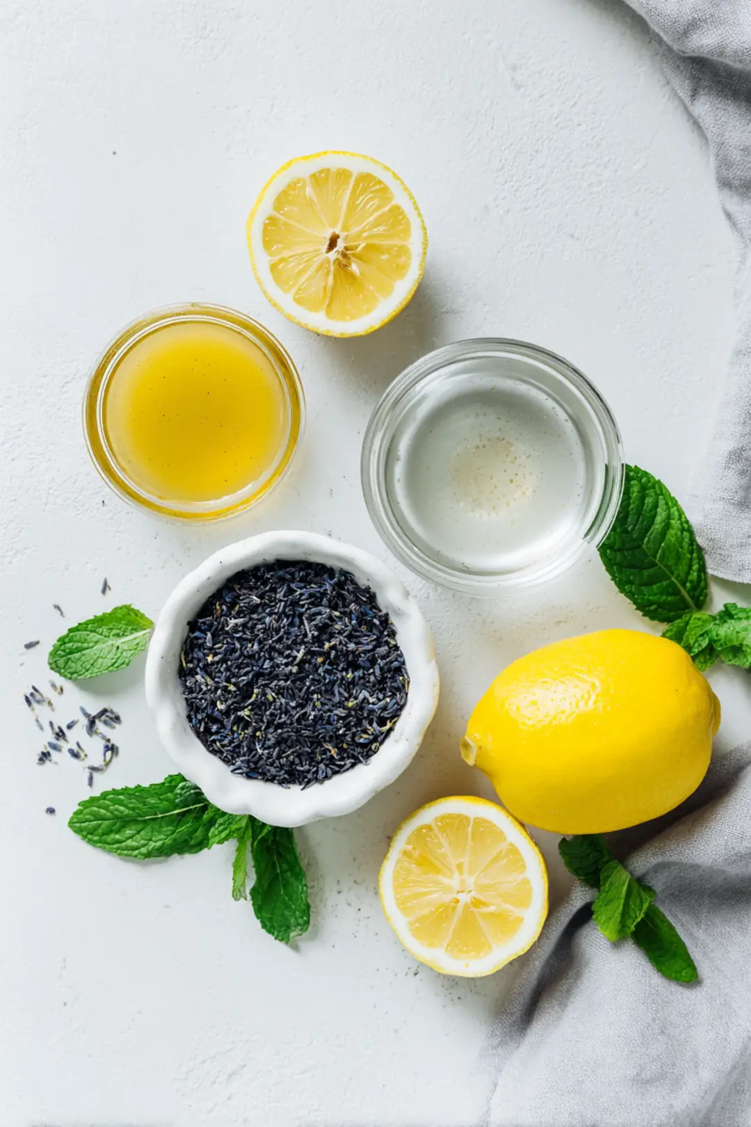 Sparkling blue butterfly tea mocktail ingredients